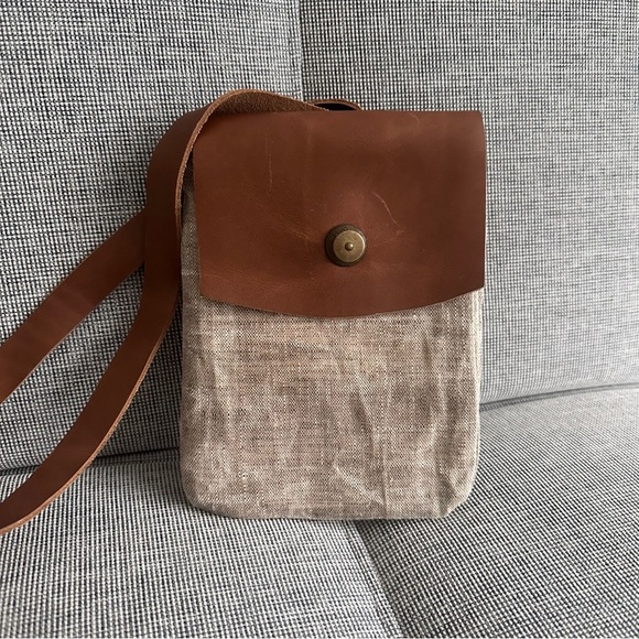 Squires Smidgeon Crossbody Bag Handcrafted USA Canvas Leather Adjustable - Picture 2 of 8